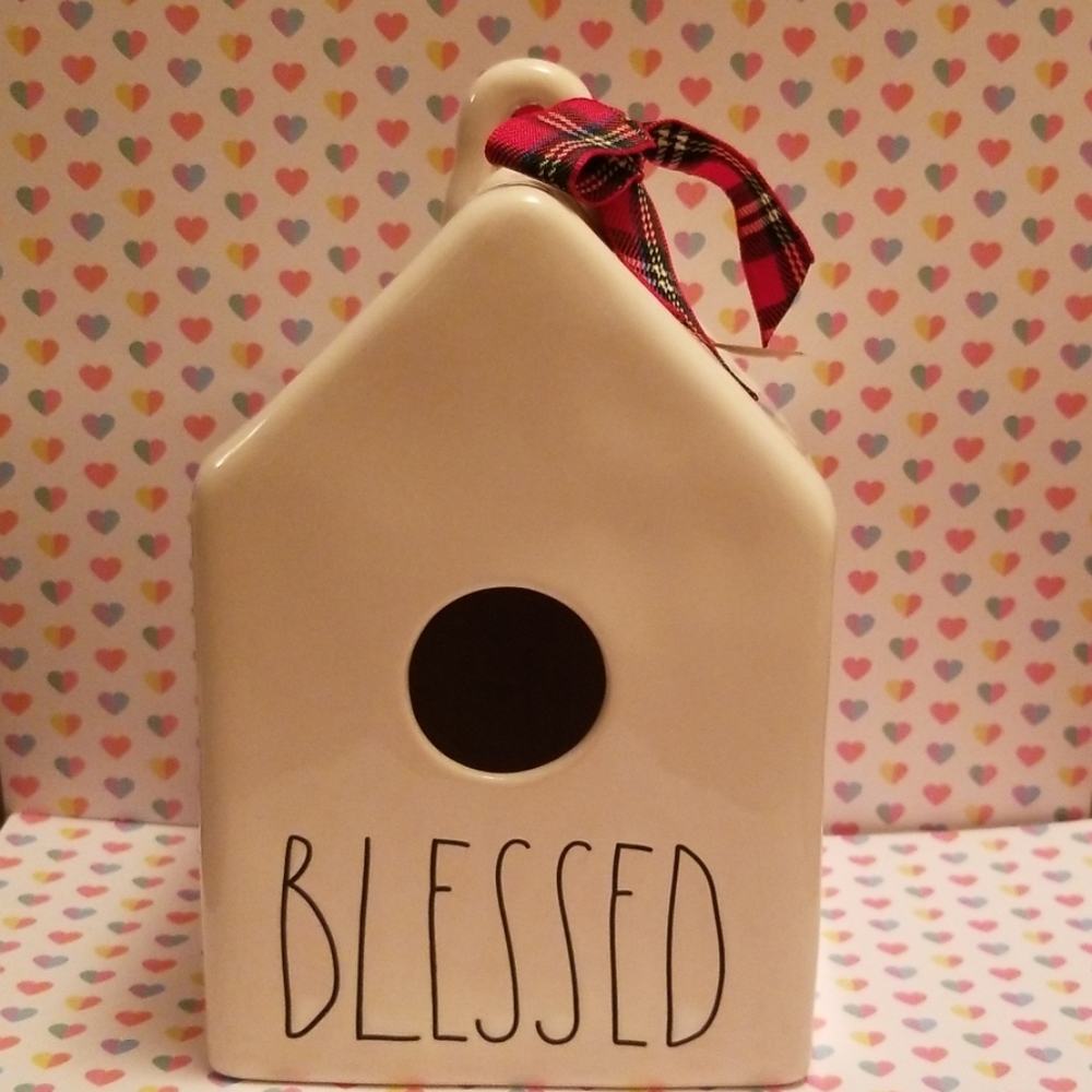 Brand new Rae Dunn "BLESSED" bird house.